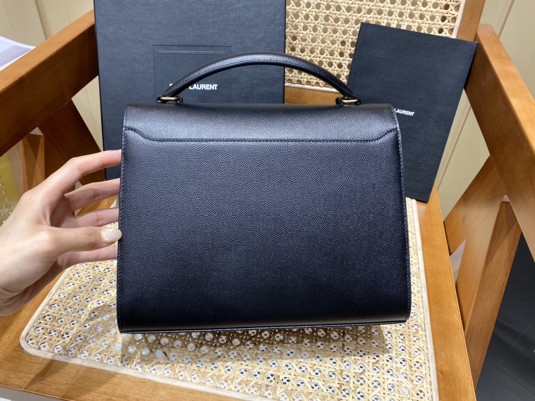Saint Laurent Ysl CASSANDRA鱼子酱纹手拎包 578000黑色