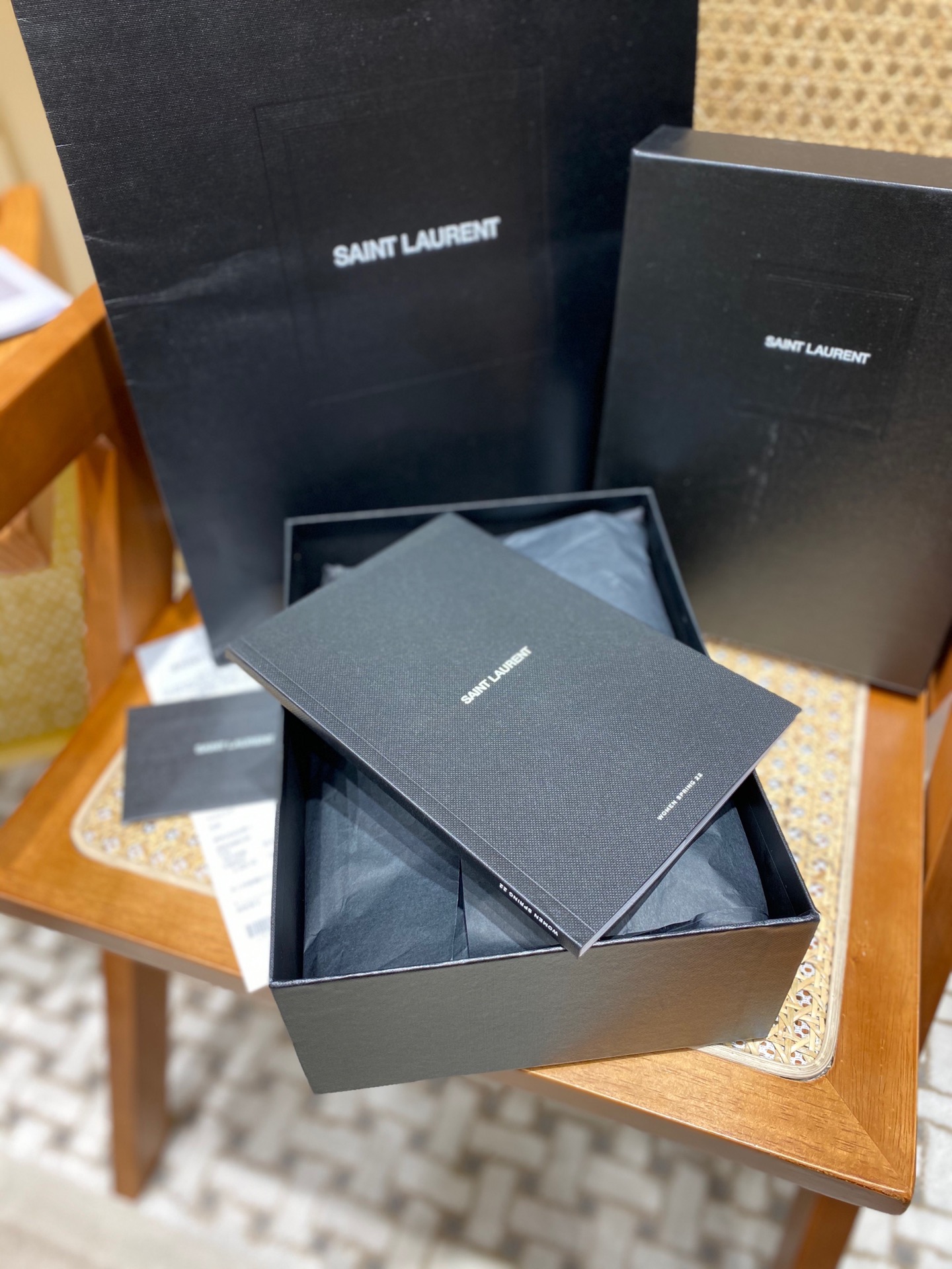 Saint laurent Ysl 𝗦𝗔𝗗𝗘 迷你圆管手袋 699703白色