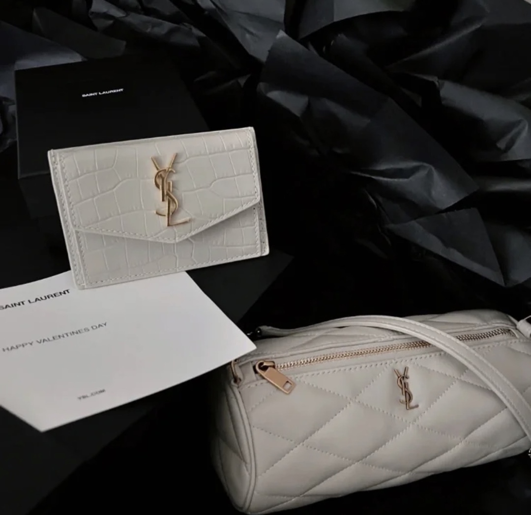 Saint laurent Ysl 𝗦𝗔𝗗𝗘 迷你圆管手袋 699703白色