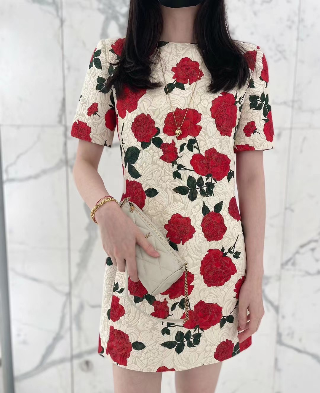 Saint laurent Ysl 𝗦𝗔𝗗𝗘 迷你圆管手袋 699703白色