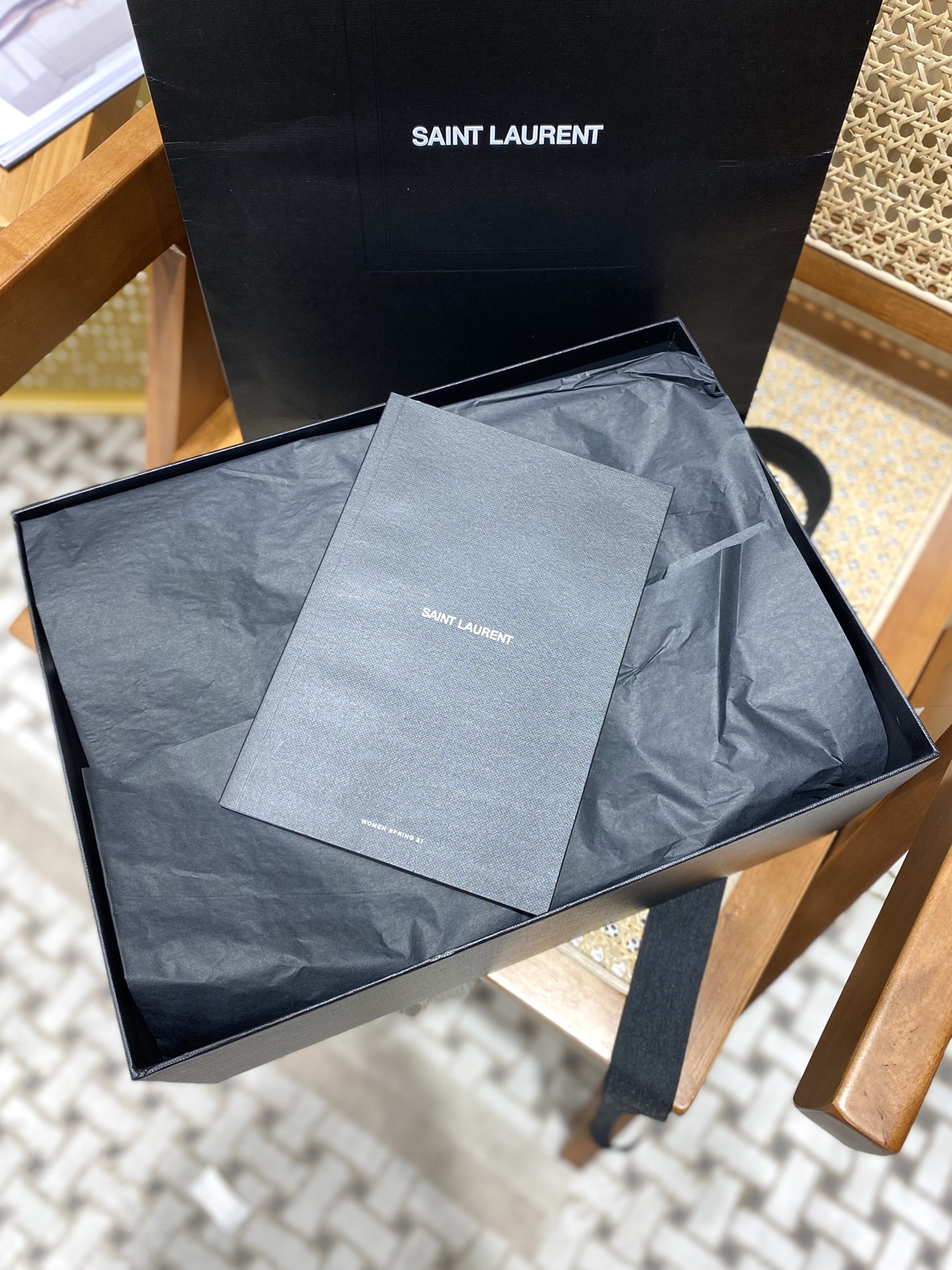 Saint Laurent Ysl CASSANDRA鱼子酱纹手拎包 578000墨绿色