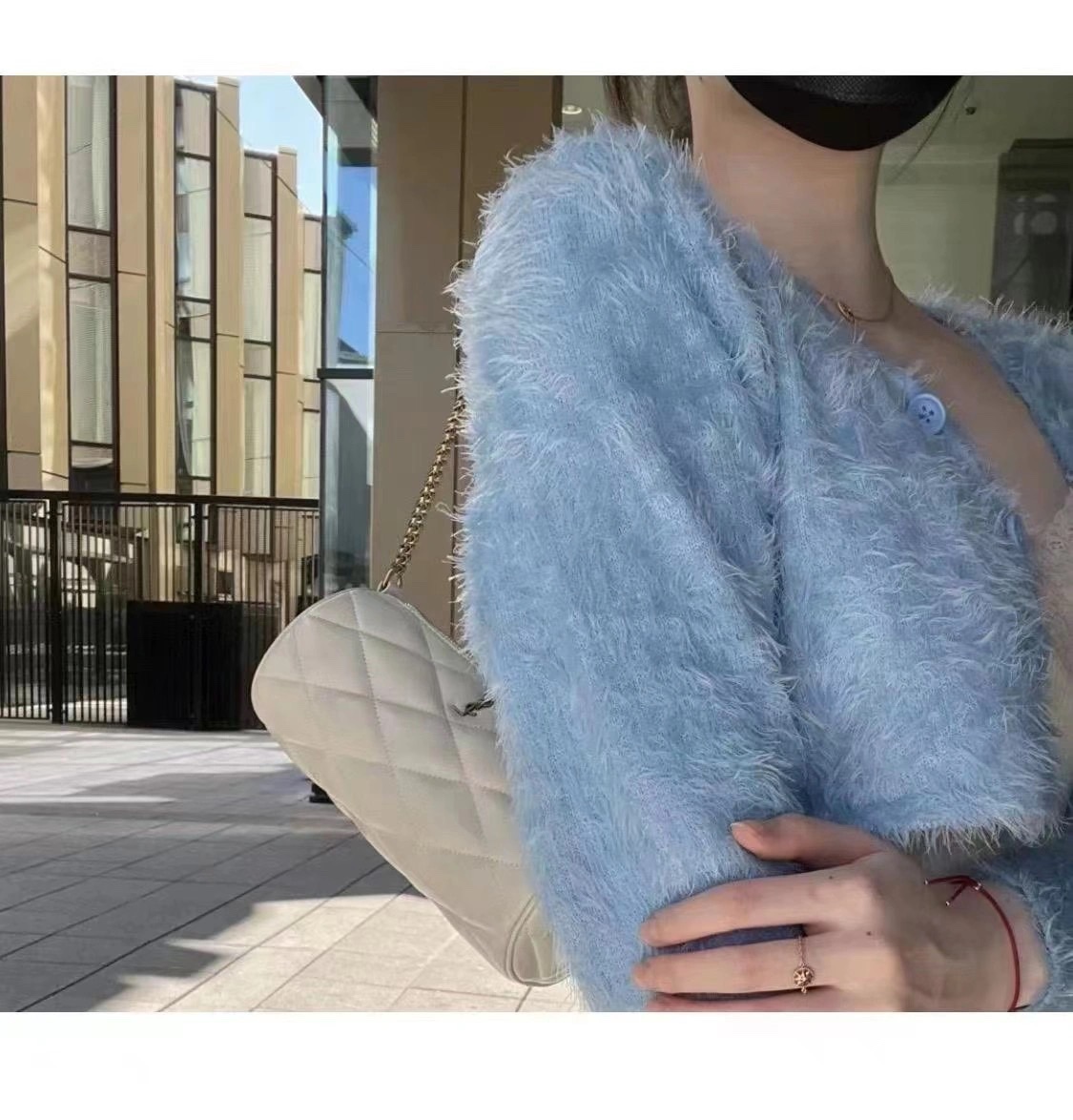 Saint laurent Ysl 𝗦𝗔𝗗𝗘 迷你圆管手袋 699703白色