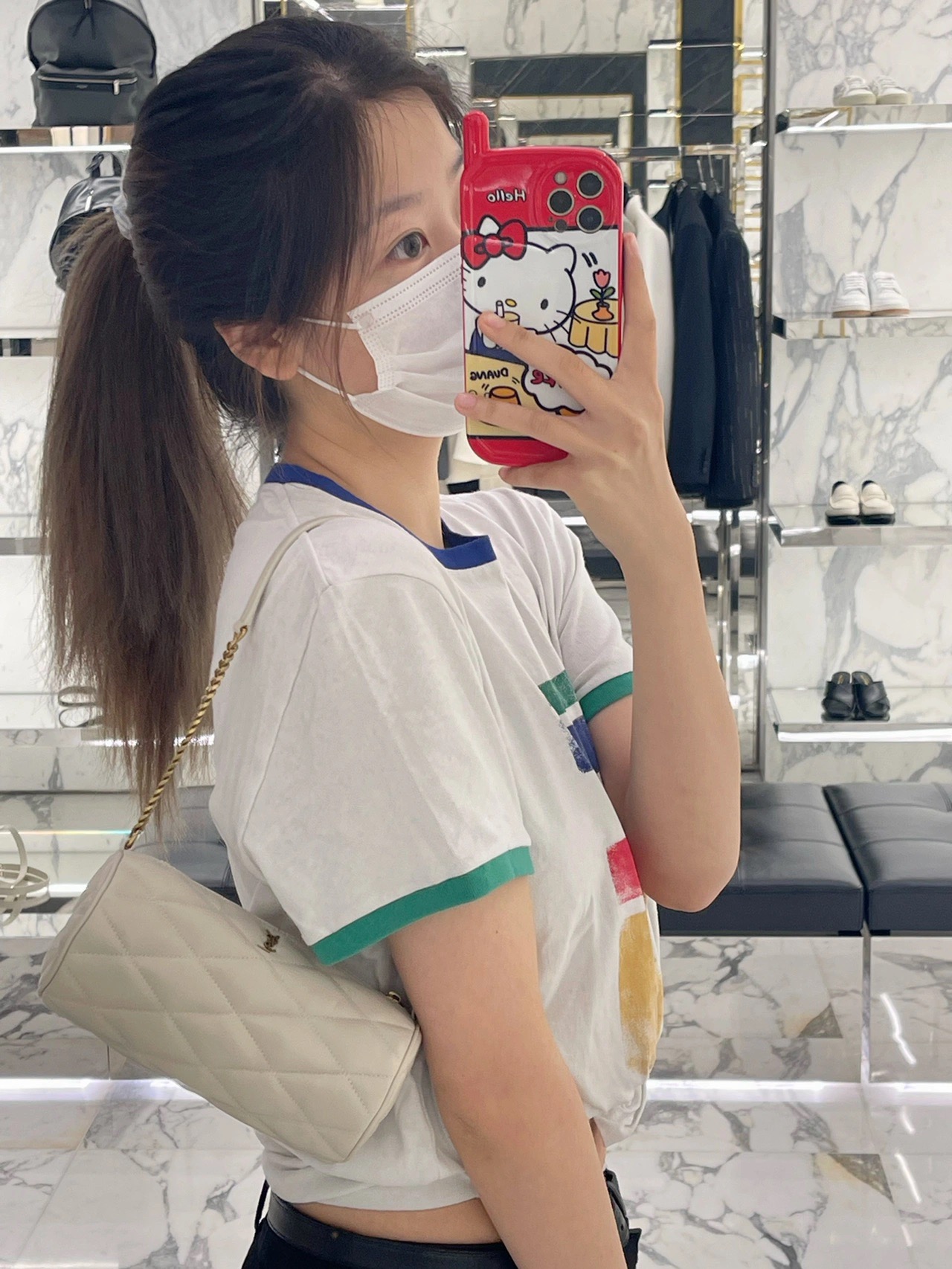 Saint laurent Ysl 𝗦𝗔𝗗𝗘 迷你圆管手袋 699703白色