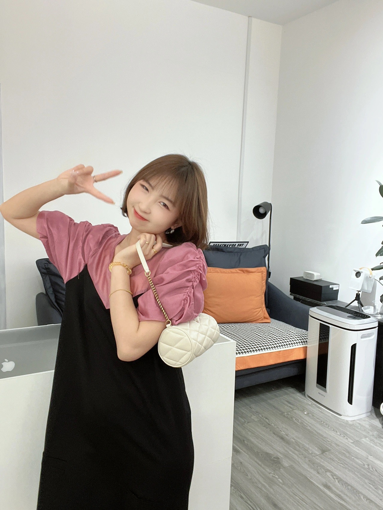 Saint laurent Ysl 𝗦𝗔𝗗𝗘 迷你圆管手袋 699703白色