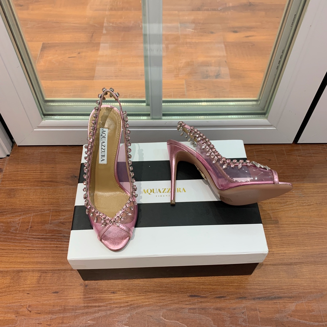 AQUAZZUR*水晶钻鱼嘴凉鞋夏天