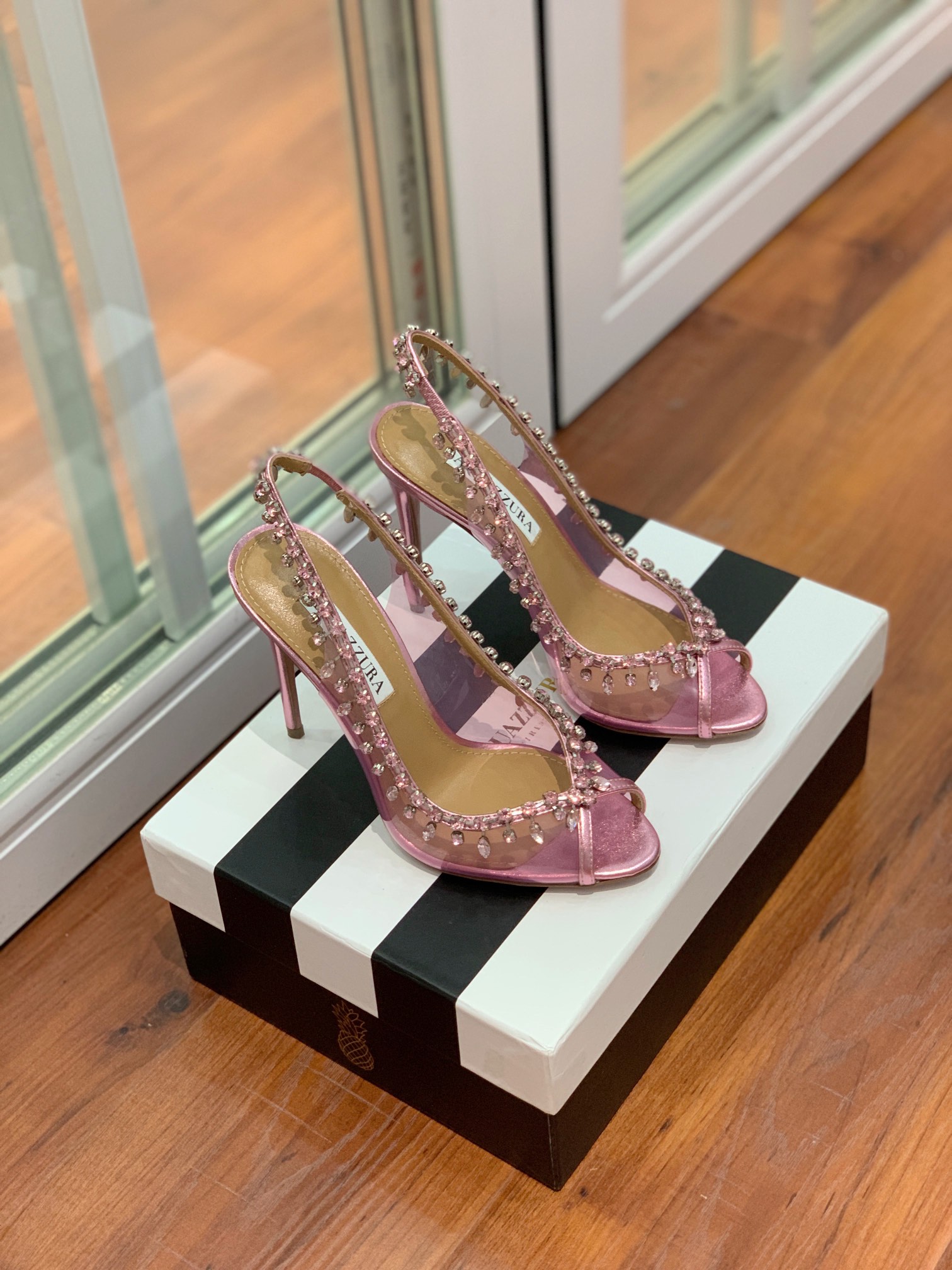 AQUAZZUR*水晶钻鱼嘴凉鞋夏天