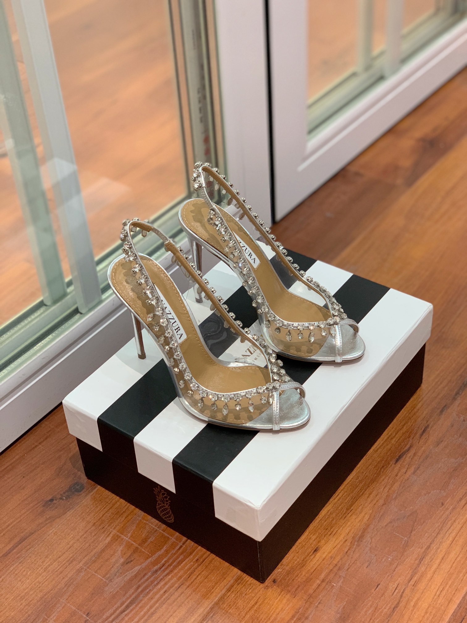 AQUAZZUR*水晶钻鱼嘴凉鞋夏天