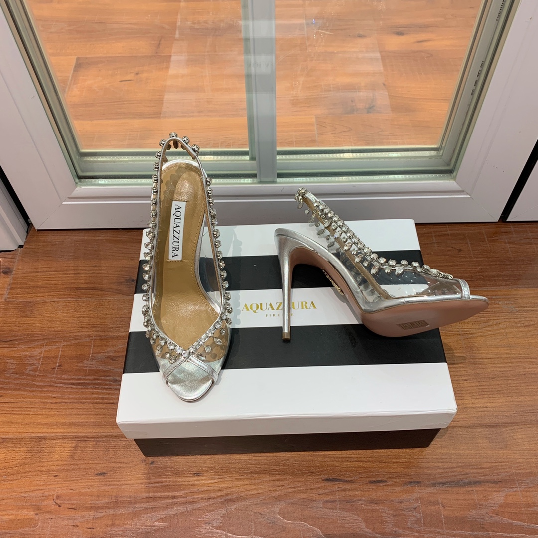 AQUAZZUR*水晶钻鱼嘴凉鞋夏天