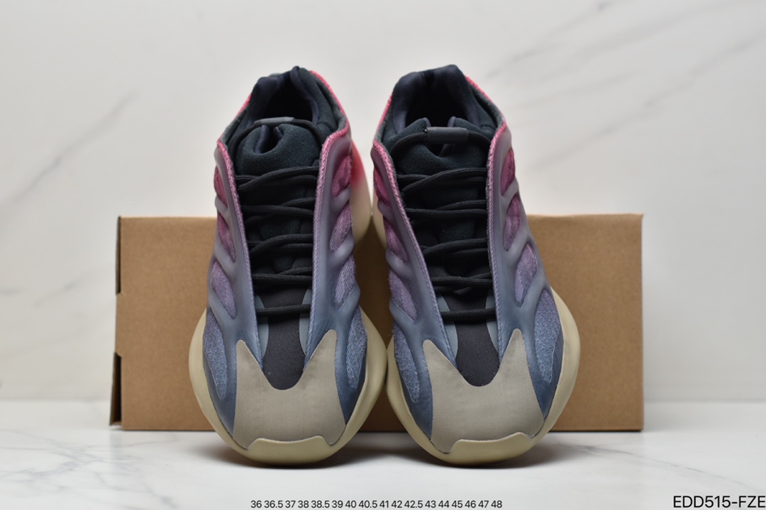 340 Kanye West x Adidas Yeezy 700 V3”Fade Carbon”低帮复古休闲运动穿搭慢跑鞋GW1814
