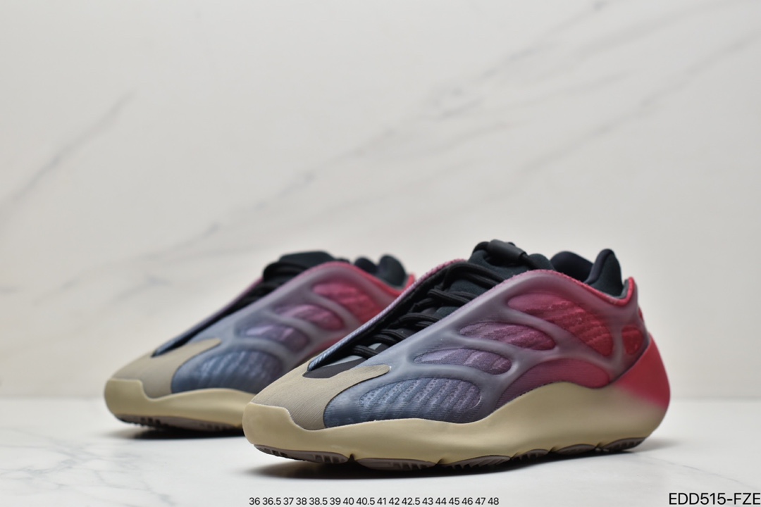 340 Kanye West x Adidas Yeezy 700 V3”Fade Carbon”低帮复古休闲运动穿搭慢跑鞋GW1814
