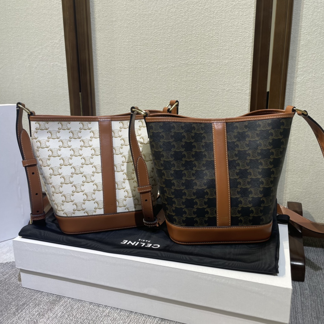 Bolso cubo blanco leche marrón clásico presbicia