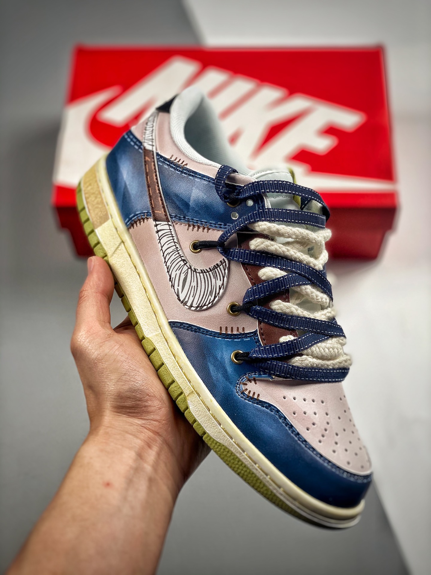 -2 Nk Dunk SB Low Azul Cielo con Cinta, producción original de fábrica grande, fotos reales de estreno, material de cap…