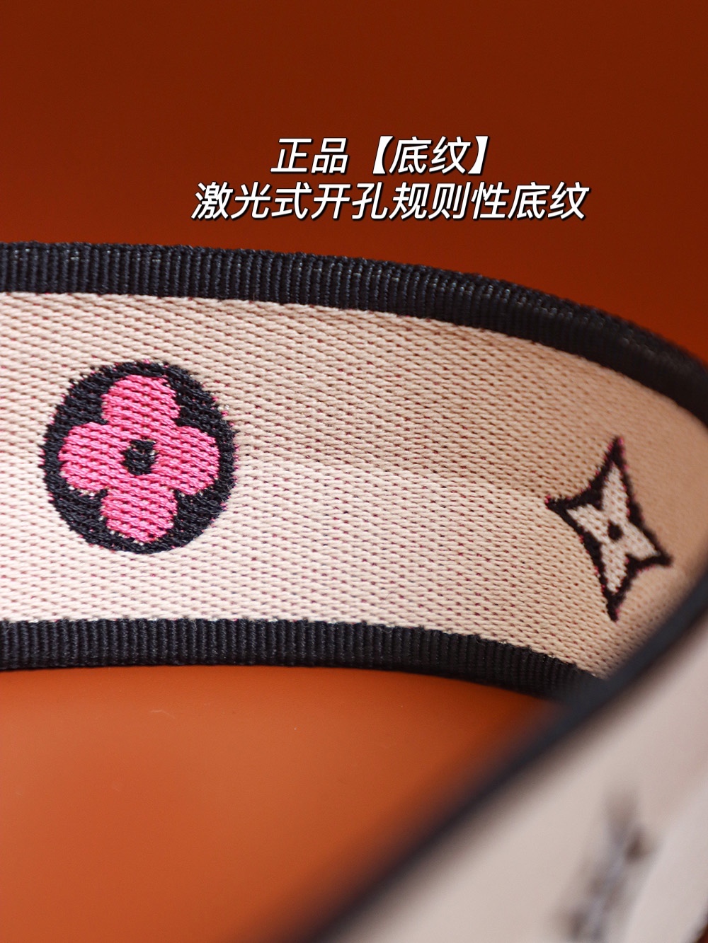 【#M45985#—正品肩带】
⚠️科普：正品采用激光刺绣工艺，
开孔式刺绣底，用线🧵采用天然蚕丝，
详细科普，见图文文字！