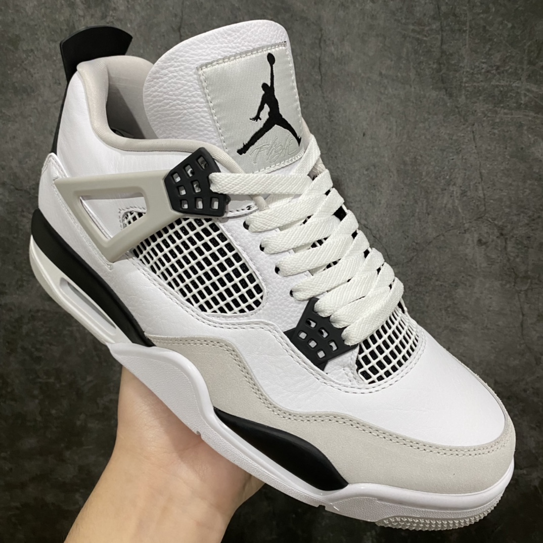 图片[3]-外贸纯原Air Jordan AJ4 黑白灰 小白水泥 DH6927-111 大厂出品 原材料打造 鞋型完美 实物非常漂亮 裁边清洁度完美 基本挑不出毛病 长鞋舌区别市场短舌头 网格不打皱 正确针车 尺码：40-47.5-选品中心