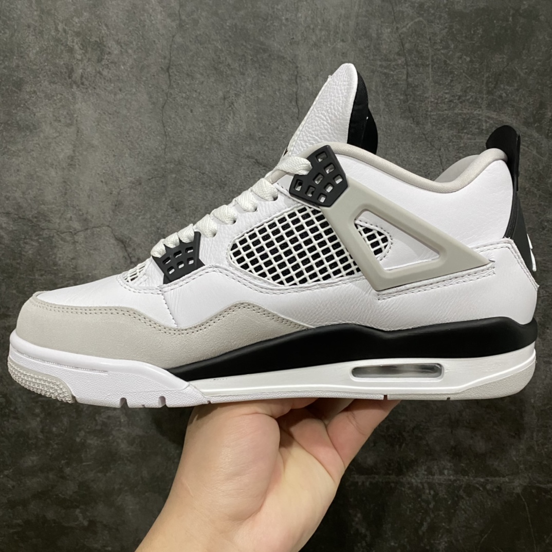 图片[2]-外贸纯原Air Jordan AJ4 黑白灰 小白水泥 DH6927-111 大厂出品 原材料打造 鞋型完美 实物非常漂亮 裁边清洁度完美 基本挑不出毛病 长鞋舌区别市场短舌头 网格不打皱 正确针车 尺码：40-47.5-选品中心