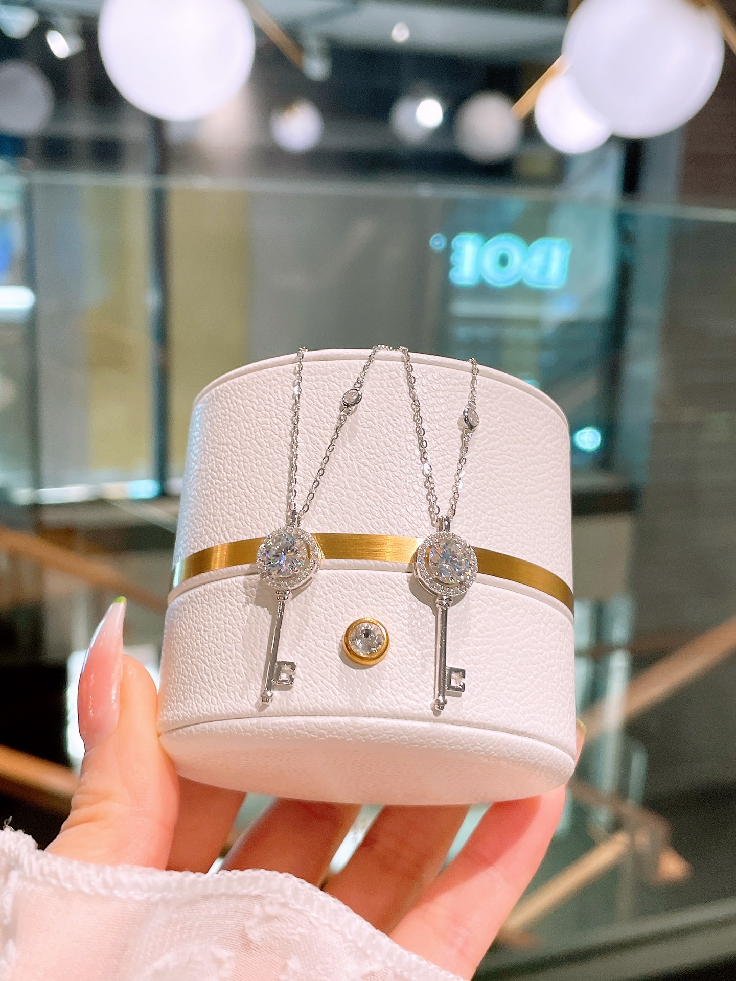 S925 Sterling Silver Moissanite Necklace Gentle Bestie Gift Silver