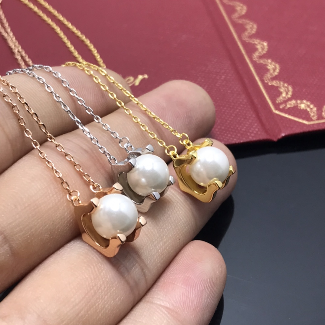 Cartier 까르띠에 더블 링 버클 목걸이 CNC 정밀 조각 이탈리아 맞춤 체인 - 최상급 품질