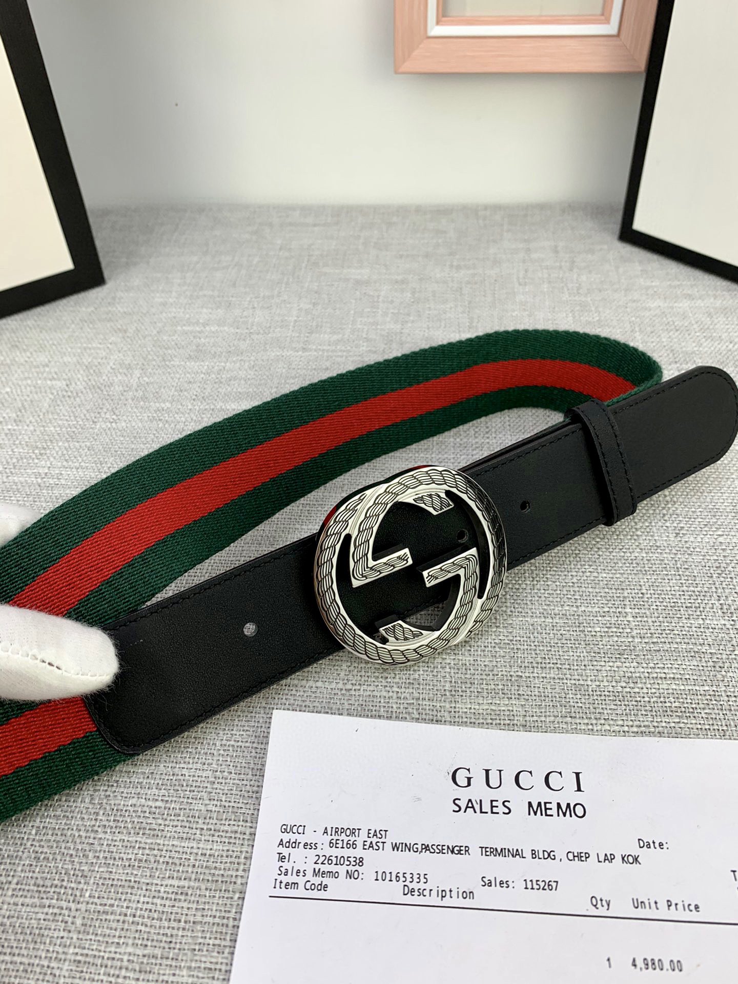 宽度3.8cmGUCCI经典帆布织带