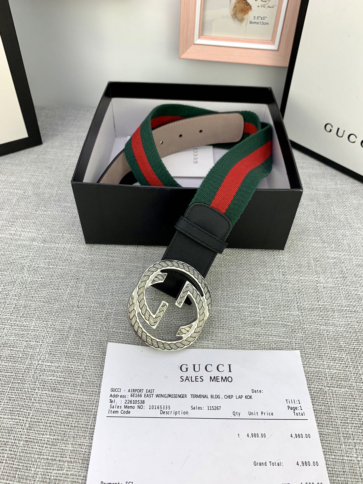 宽度3.8cmGUCCI经典帆布织带