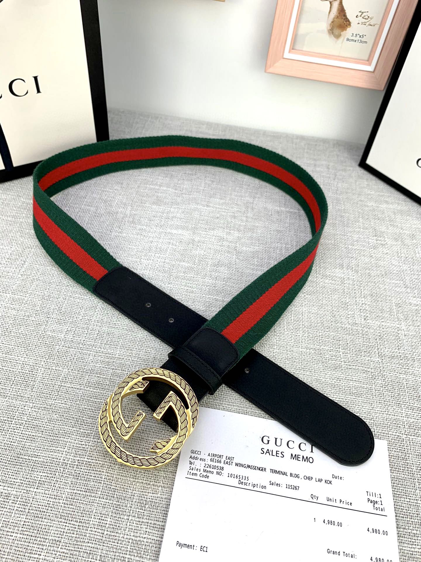 宽度3.8cmGUCCI经典帆布织带