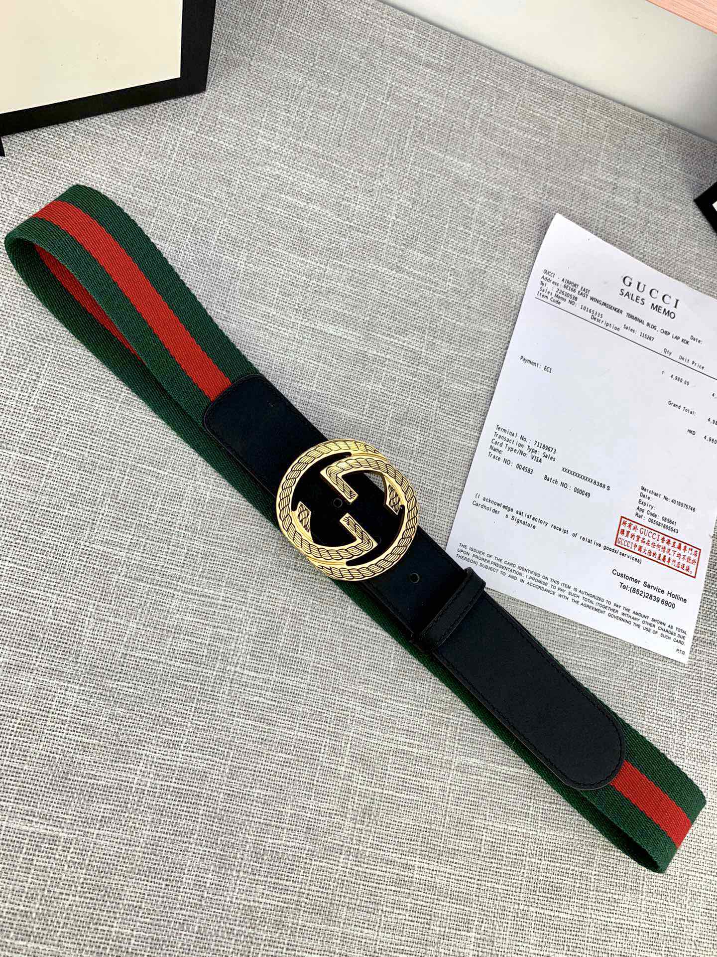 宽度3.8cmGUCCI经典帆布织带