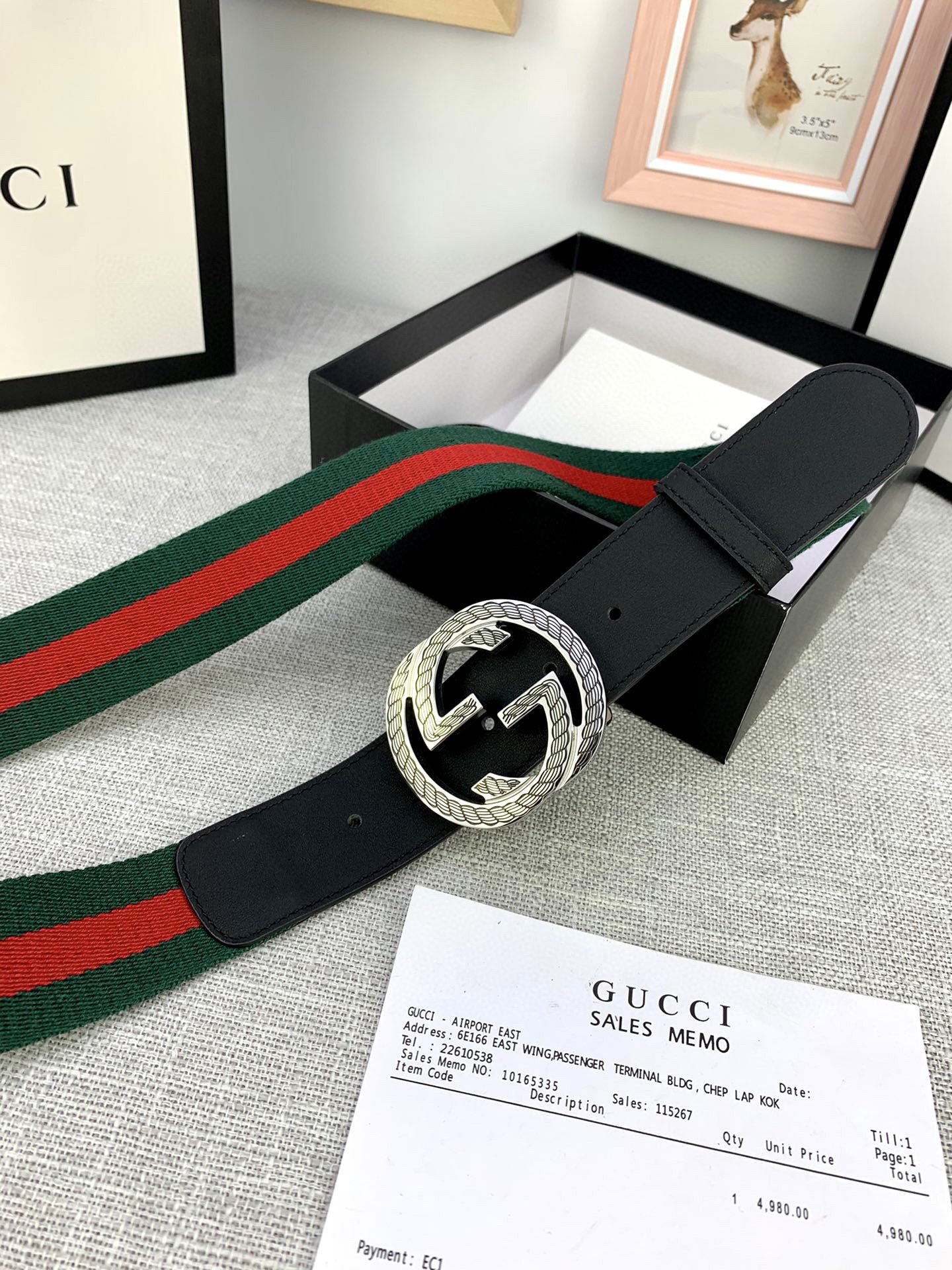 宽度3.8cmGUCCI经典帆布织带
