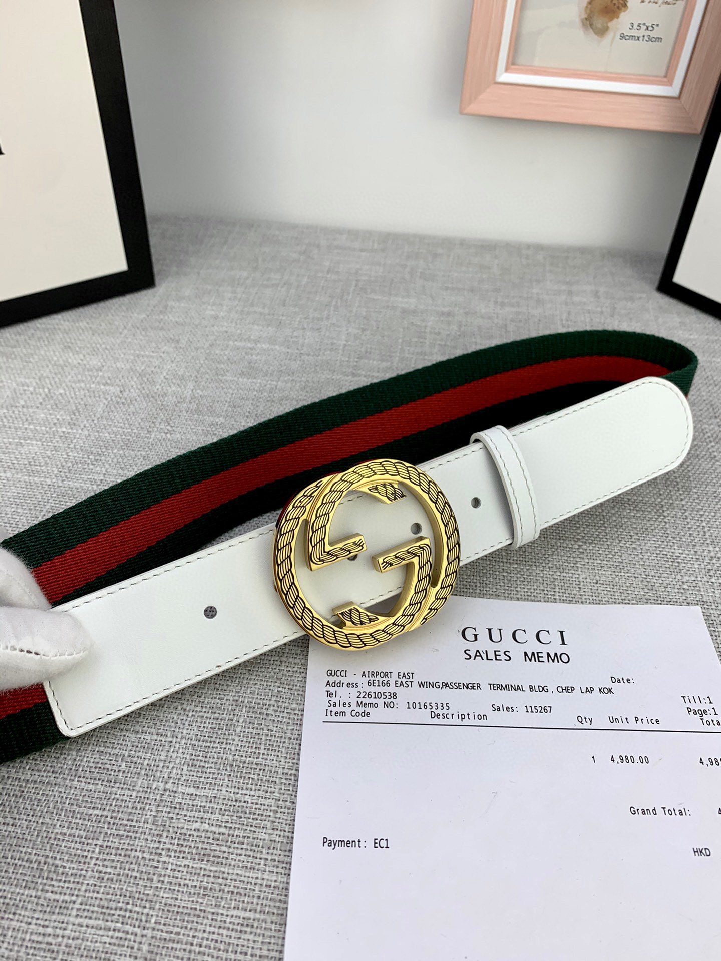 宽度3.8cmGUCCI经典帆布织带