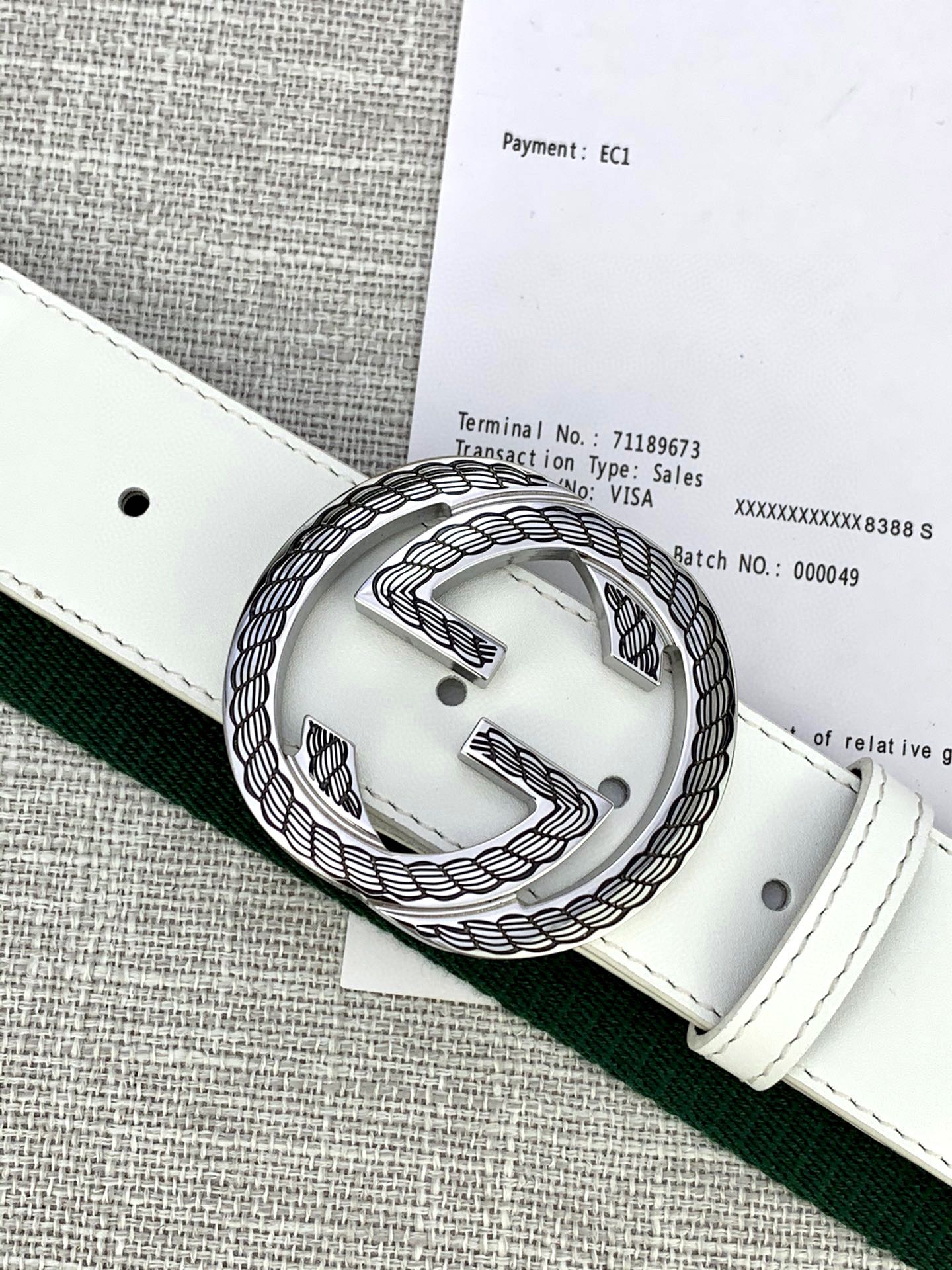 宽度3.8cmGUCCI经典帆布织带