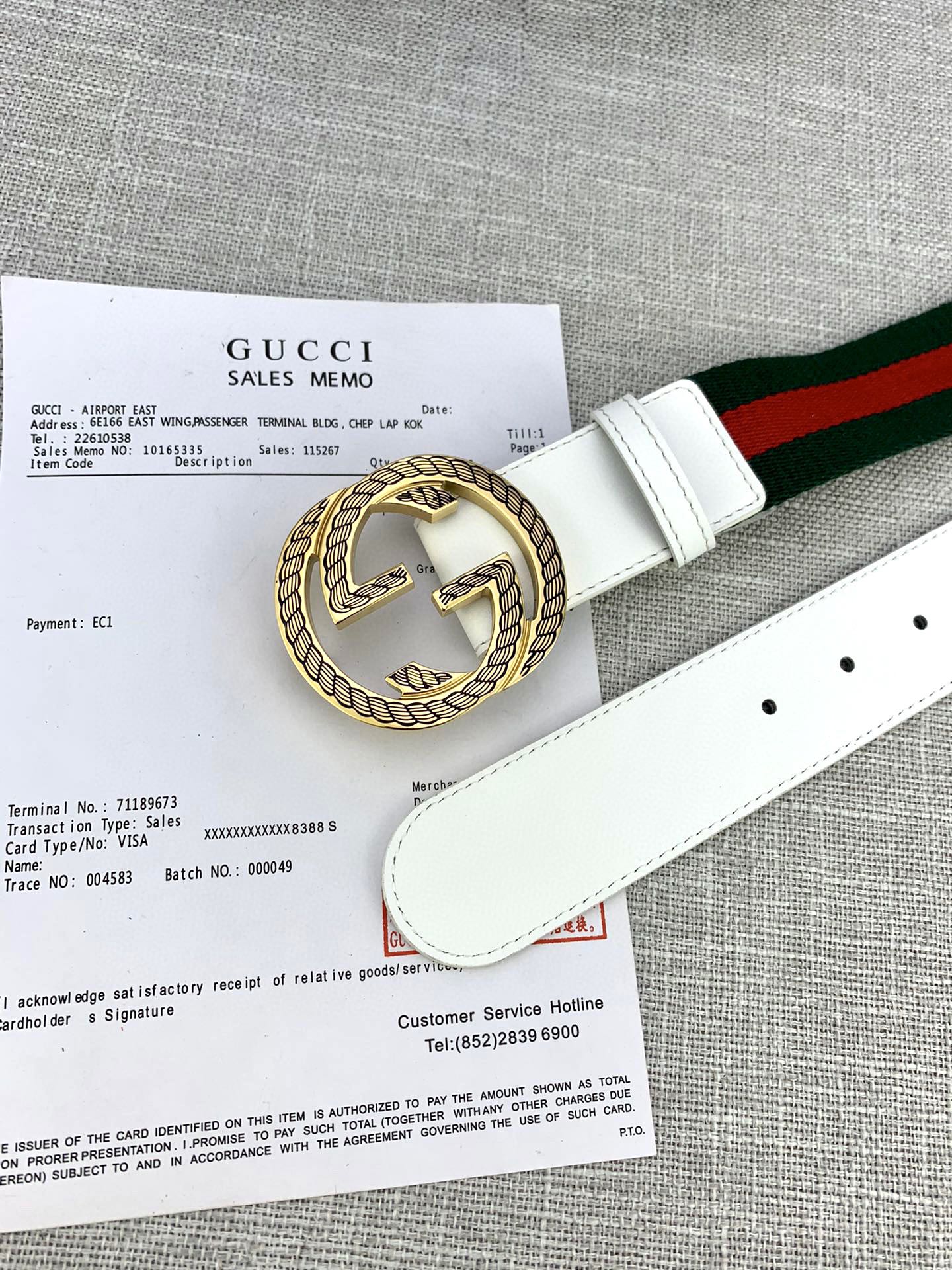 宽度3.8cmGUCCI经典帆布织带