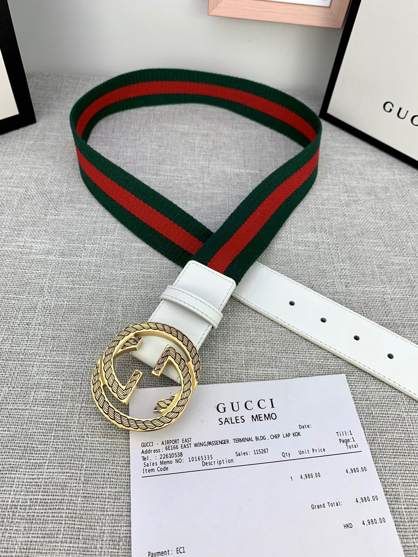 宽度3.8cmGUCCI经典帆布织带
