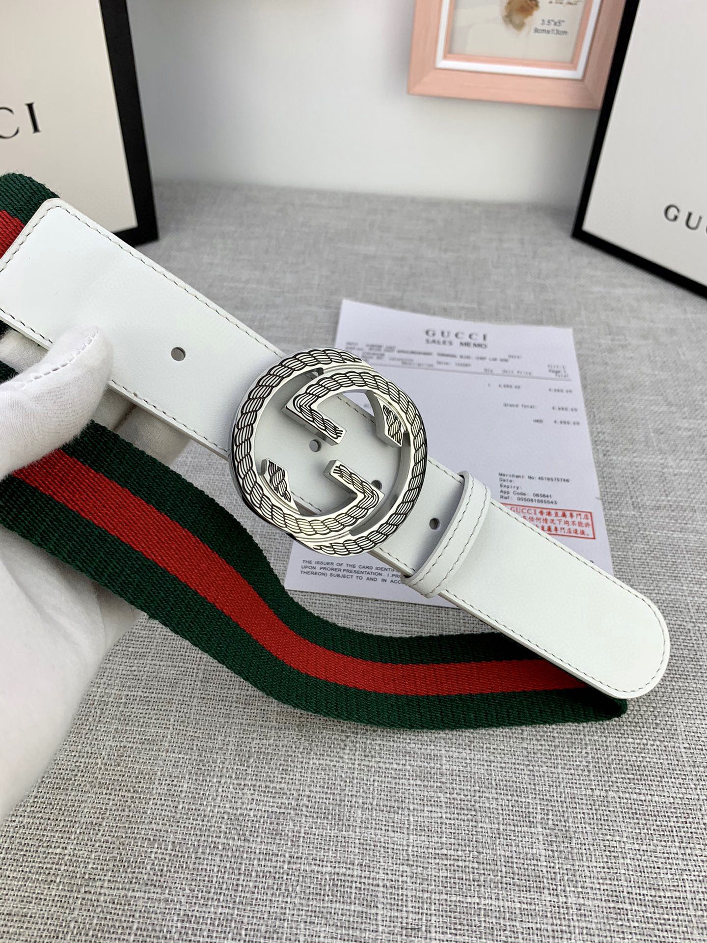 宽度3.8cmGUCCI经典帆布织带