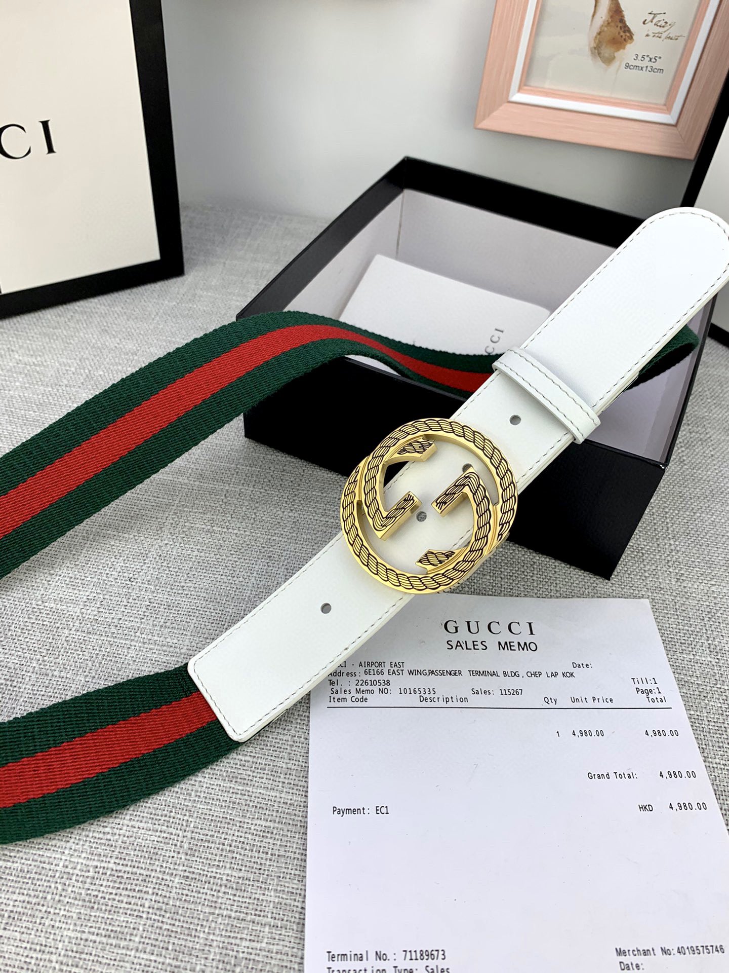 宽度3.8cmGUCCI经典帆布织带