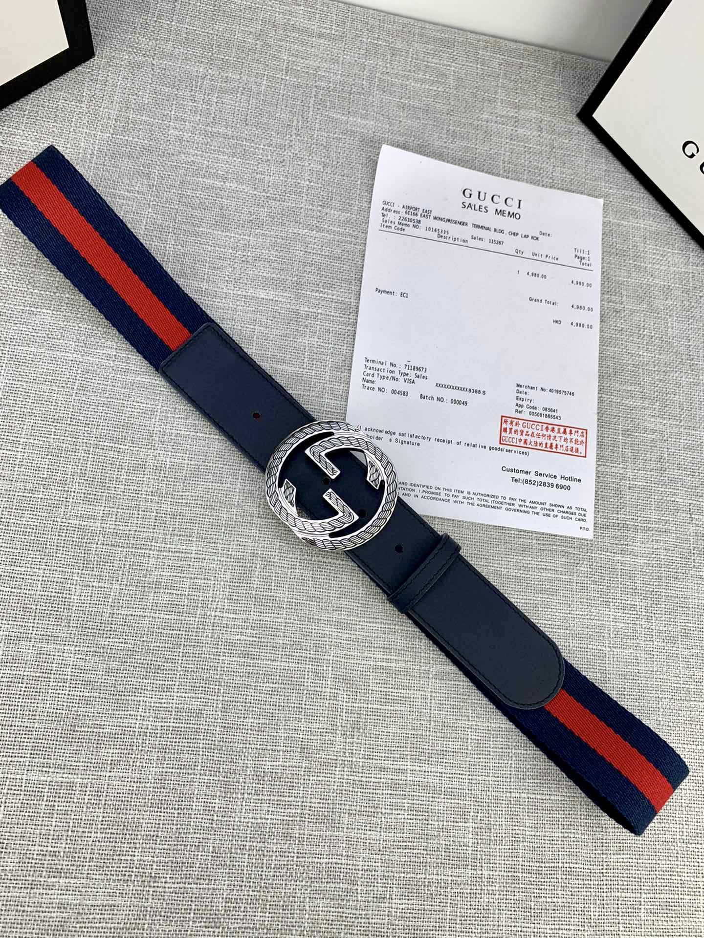 宽度3.8cmGUCCI经典帆布织带