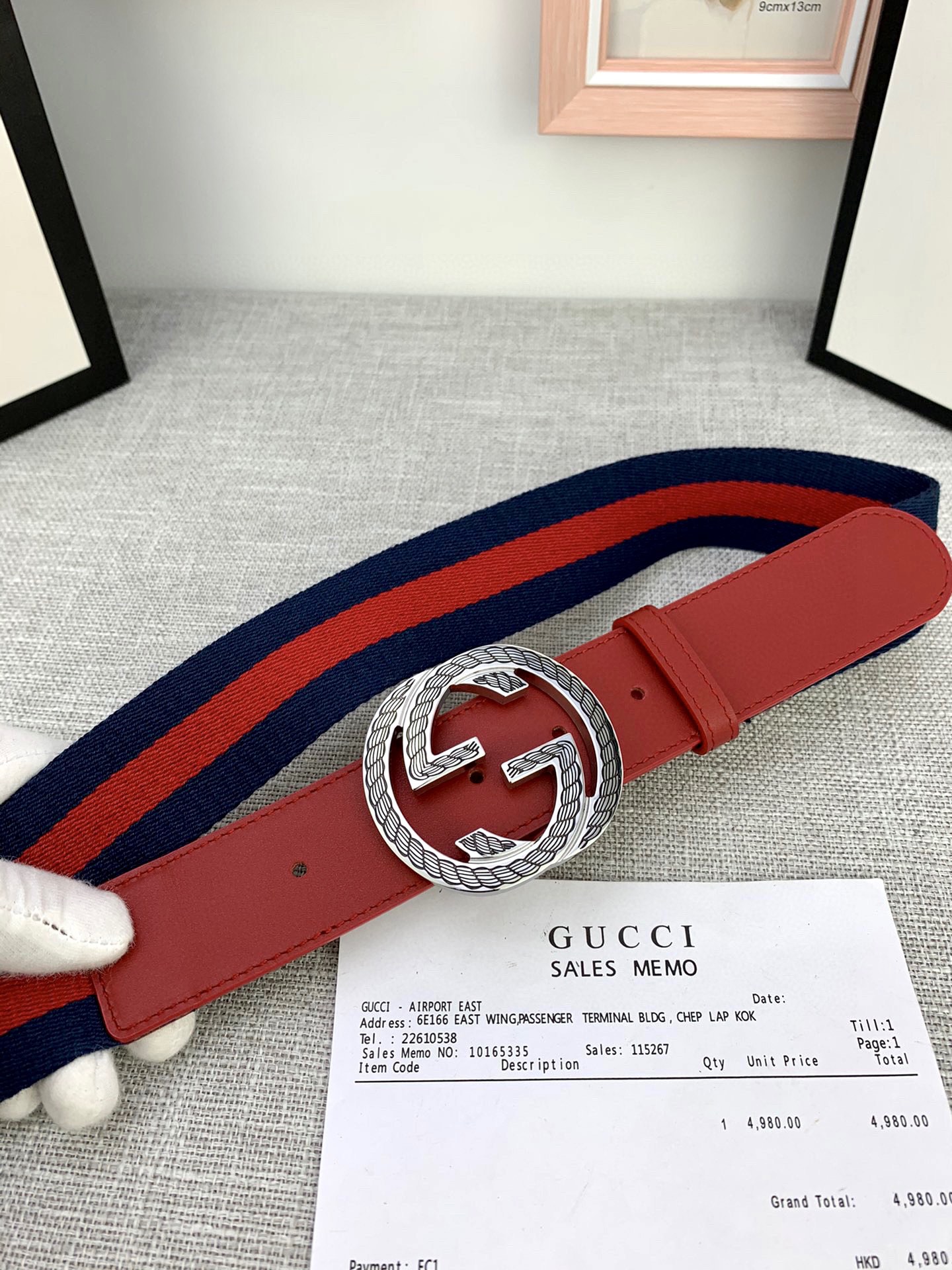 宽度3.8cmGUCCI经典帆布织带