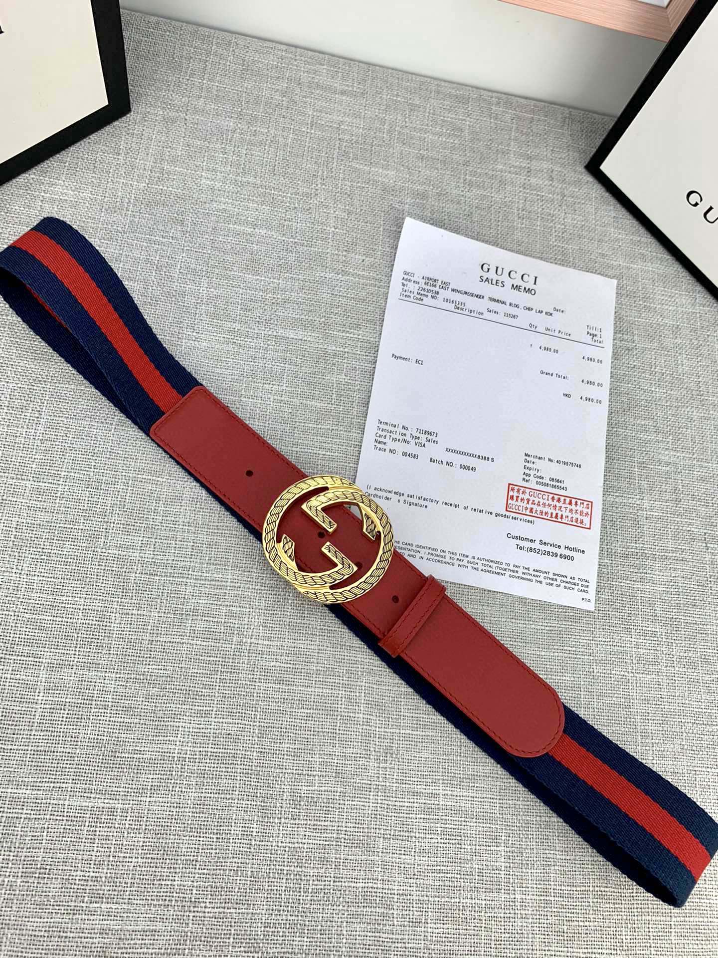 宽度3.8cmGUCCI经典帆布织带