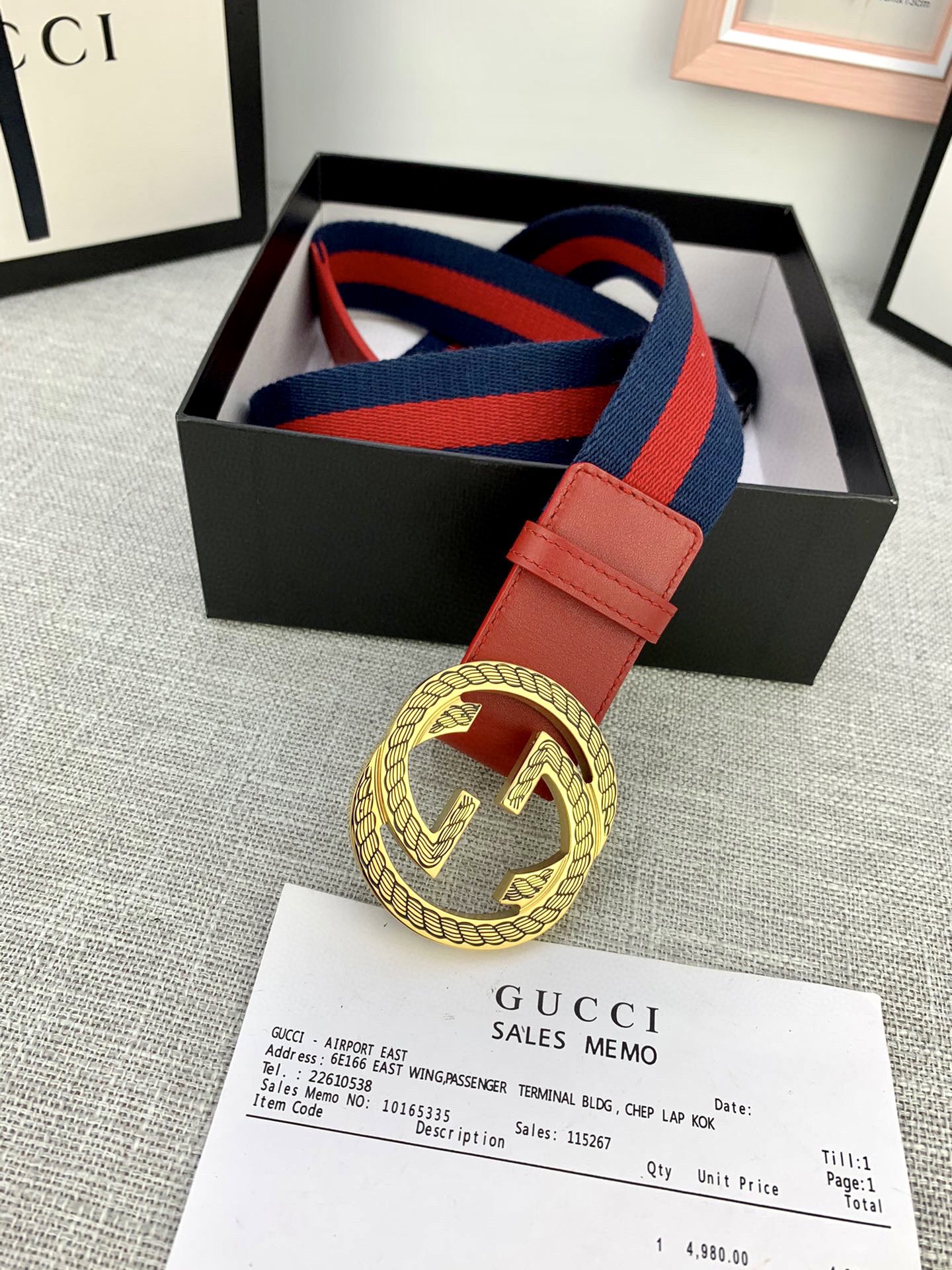 宽度3.8cmGUCCI经典帆布织带