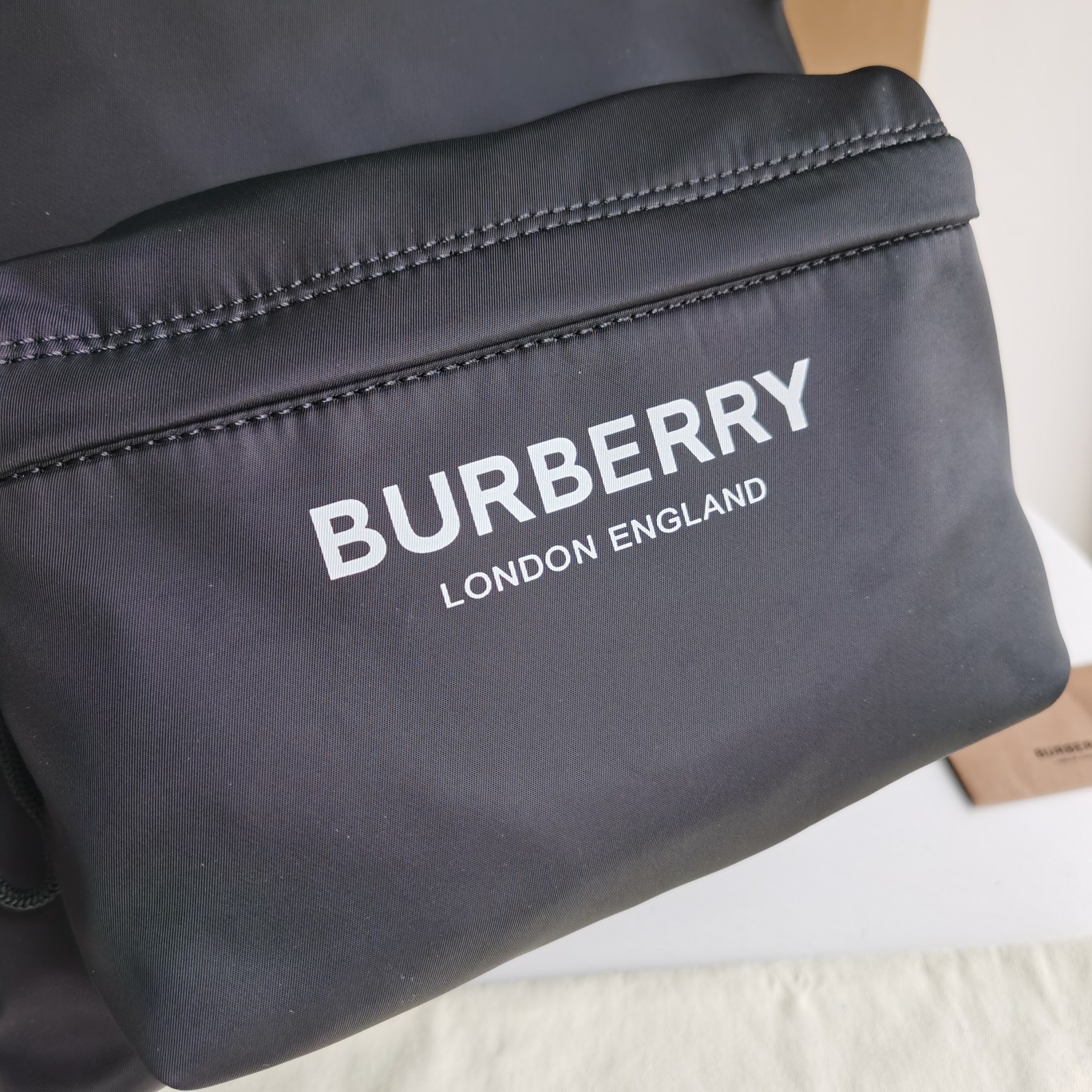 Burberry Logo Print Backpack Black Standard everyday