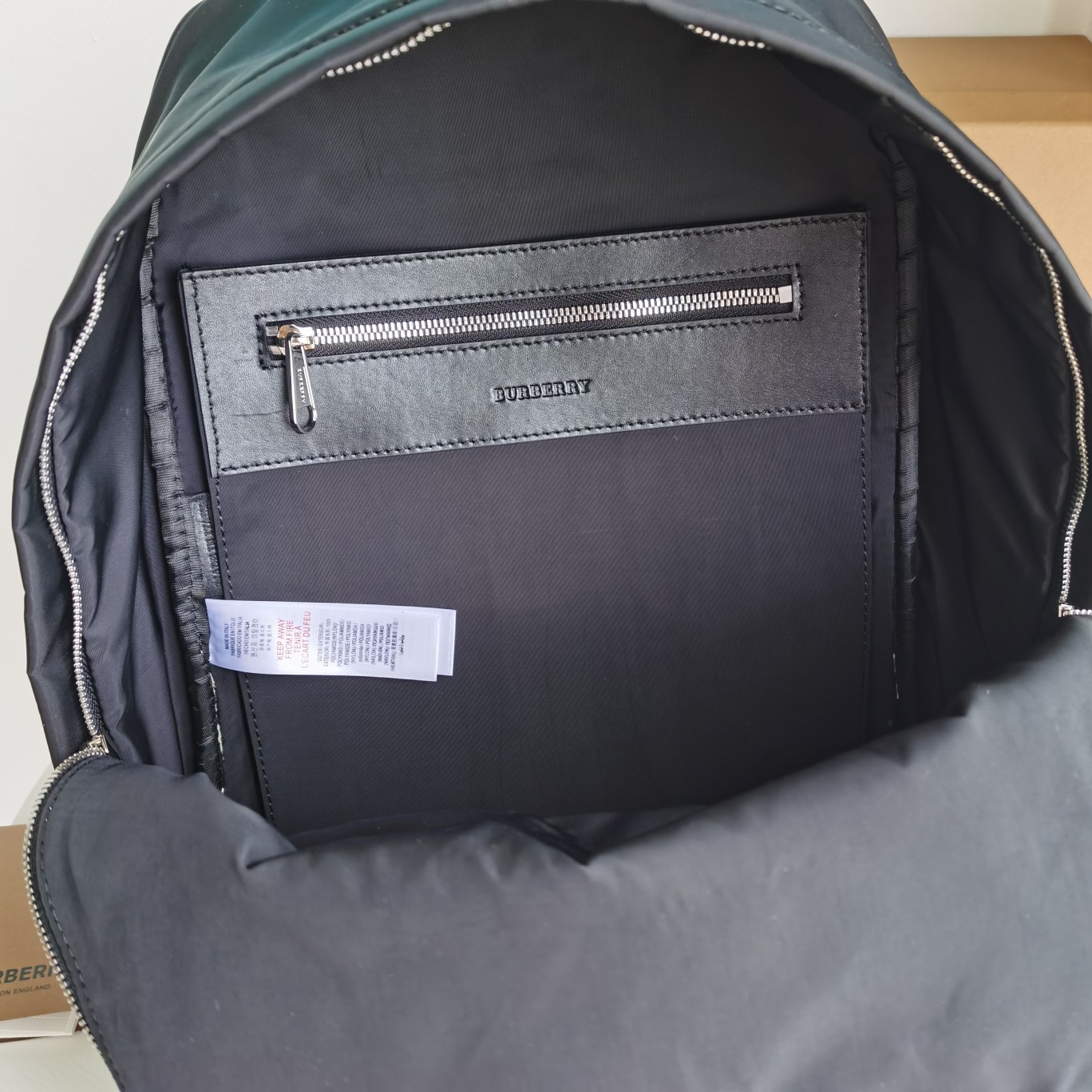 Burberry Logo Print Backpack Black Standard everyday