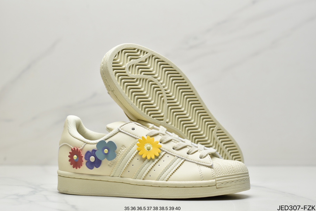 150 Adidas阿迪达斯 官方同款 2022年夏季小雏菊花贝壳头运动休闲板鞋 GX2172
