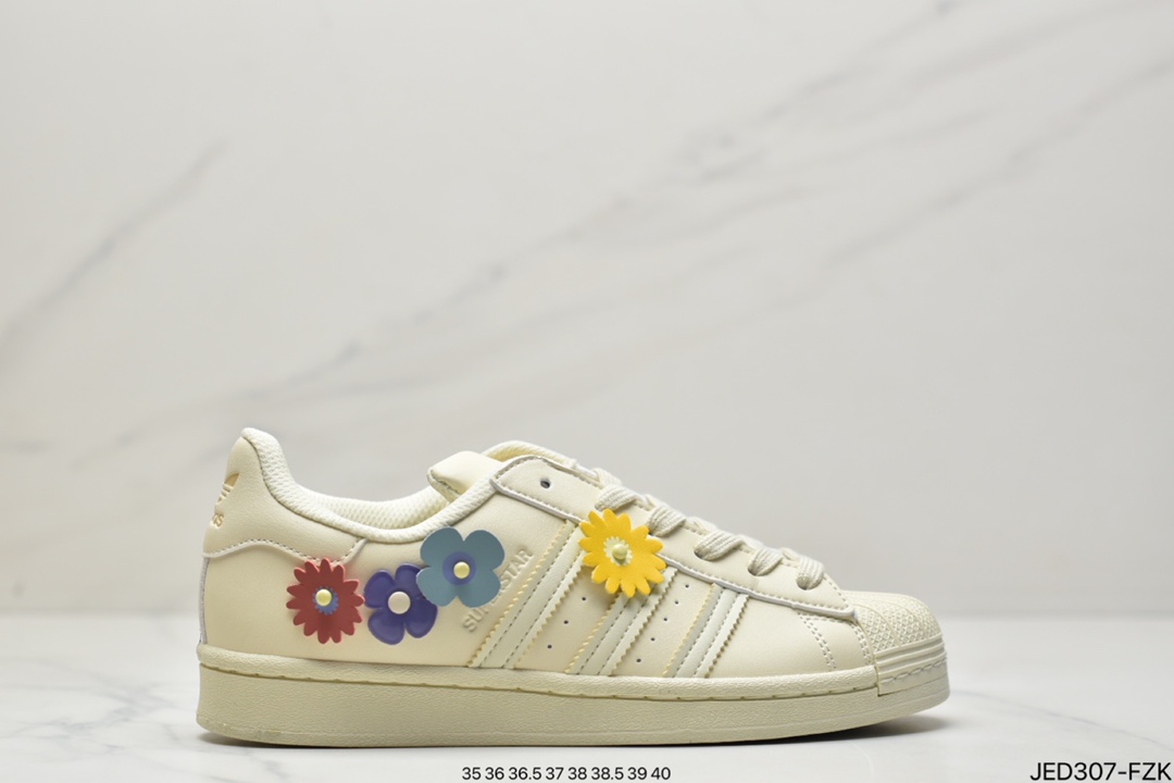 150 Adidas阿迪达斯 官方同款 2022年夏季小雏菊花贝壳头运动休闲板鞋 GX2172