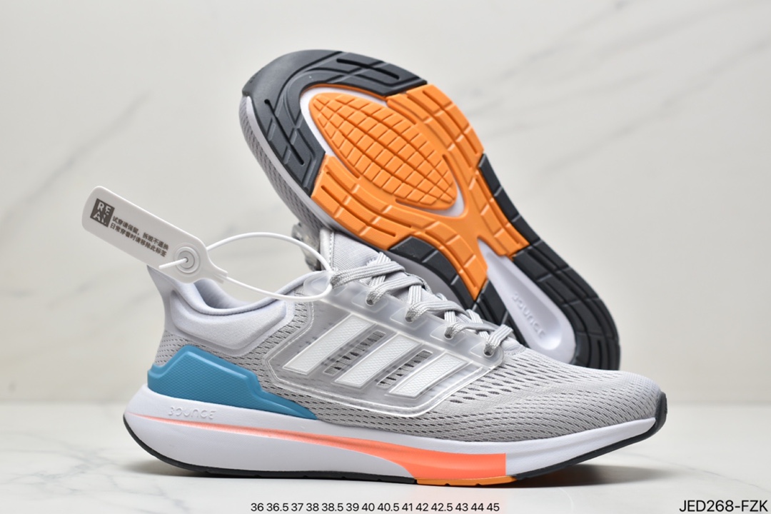 150 阿迪达斯Adidas EQ21 RUN 复古跑鞋 鞋身材质为全网眼面料