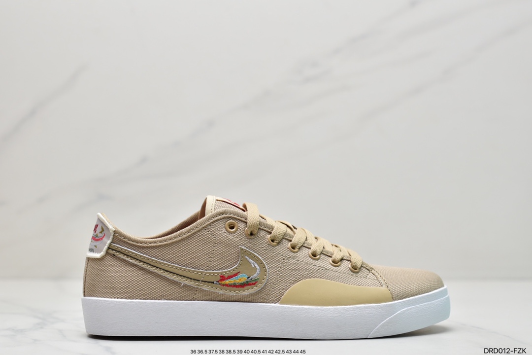 110 耐克Daan Van Der Linden x Nike SB Blazer Court 淡卡其 鱼钩复古滑板鞋CZ5605-201