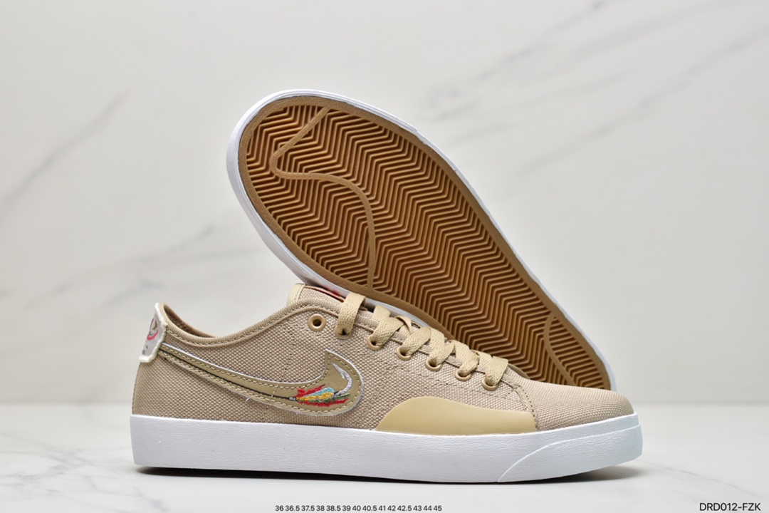 110 耐克Daan Van Der Linden x Nike SB Blazer Court 淡卡其 鱼钩复古滑板鞋CZ5605-201