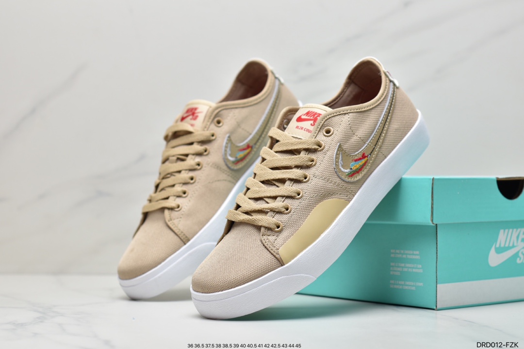 110 耐克Daan Van Der Linden x Nike SB Blazer Court 淡卡其 鱼钩复古滑板鞋CZ5605-201