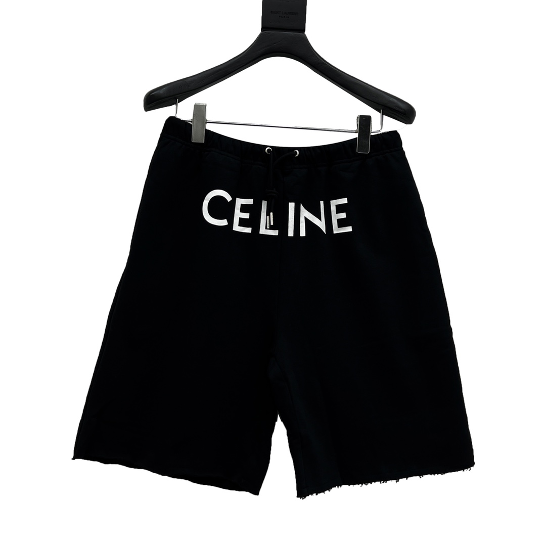 Celine Clothing Shorts Black Printing Cotton