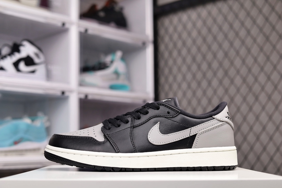 H0 纯原版本 注意区分 高尔夫系列开始上架 Air Jordan AJ1 Low Golf 影子灰原鞋开模 私模大底开发 原厂内置气垫全头层小牛皮 高清洁度 正确上翘鞋型鞋舌AJ原厂专用牛津布+AJ专用反口珍珠布原厂无杂质高弹内里海棉+特殊封边弹力鞋带996RC