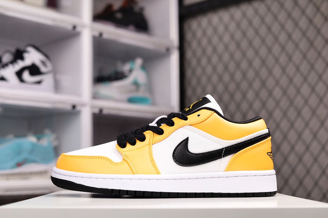 G0 Air Jordan 1 Low 白橙湖人AJ1乔1低帮休闲板鞋 同步官方配色 市场唯一独家头层皮打造 原鞋原档案开发 原厂皮料 原档冲孔鞋头 正确满胶鞋垫 四线拉帮 原厂织唛标 鞋舌高弹海绵填充996RC