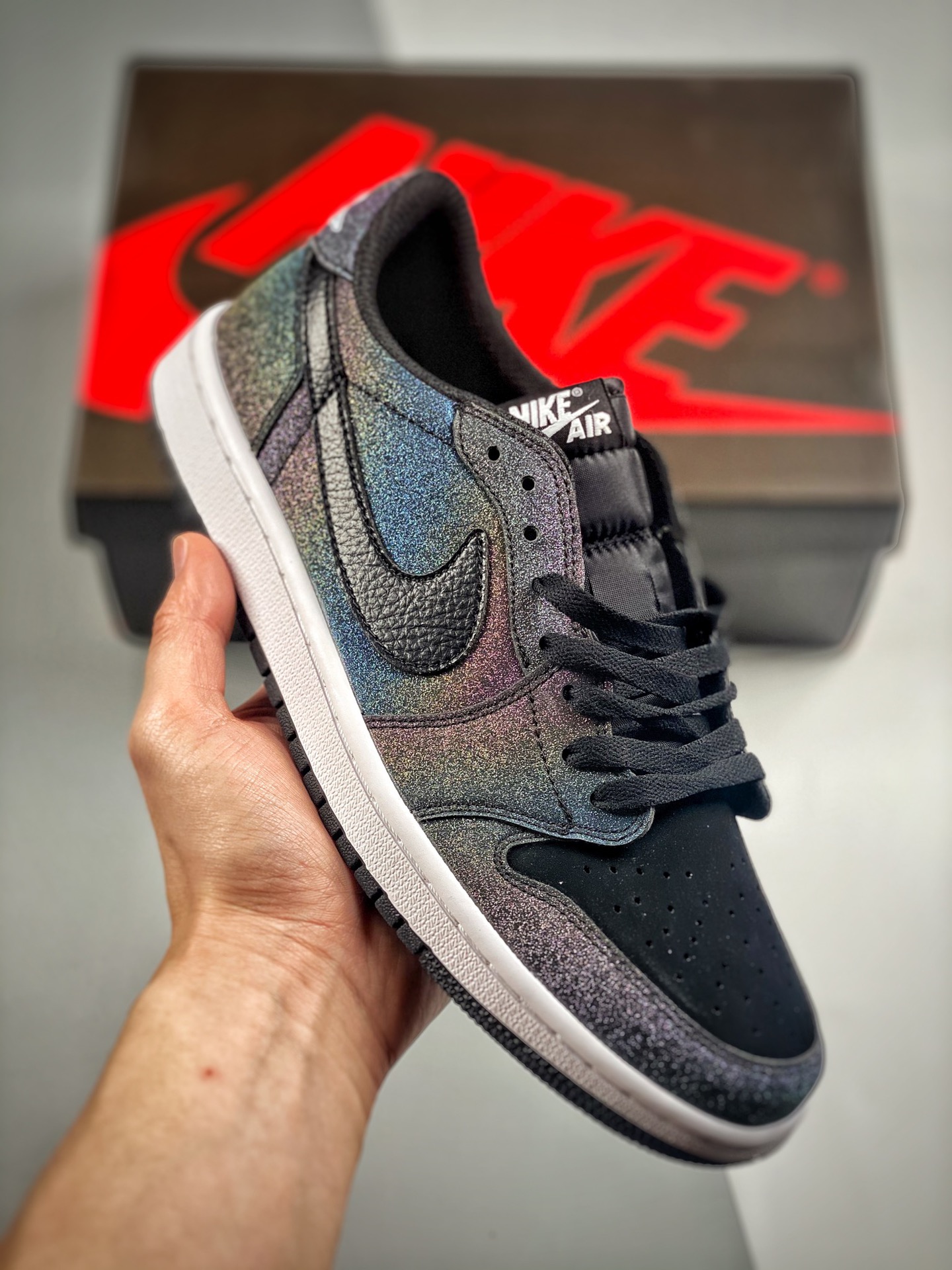 -4 Air Jordan 1 Low Azul Brillante AJ1 Low casual zapatillas de skate, color oficial sincronizado, única versión exclus…