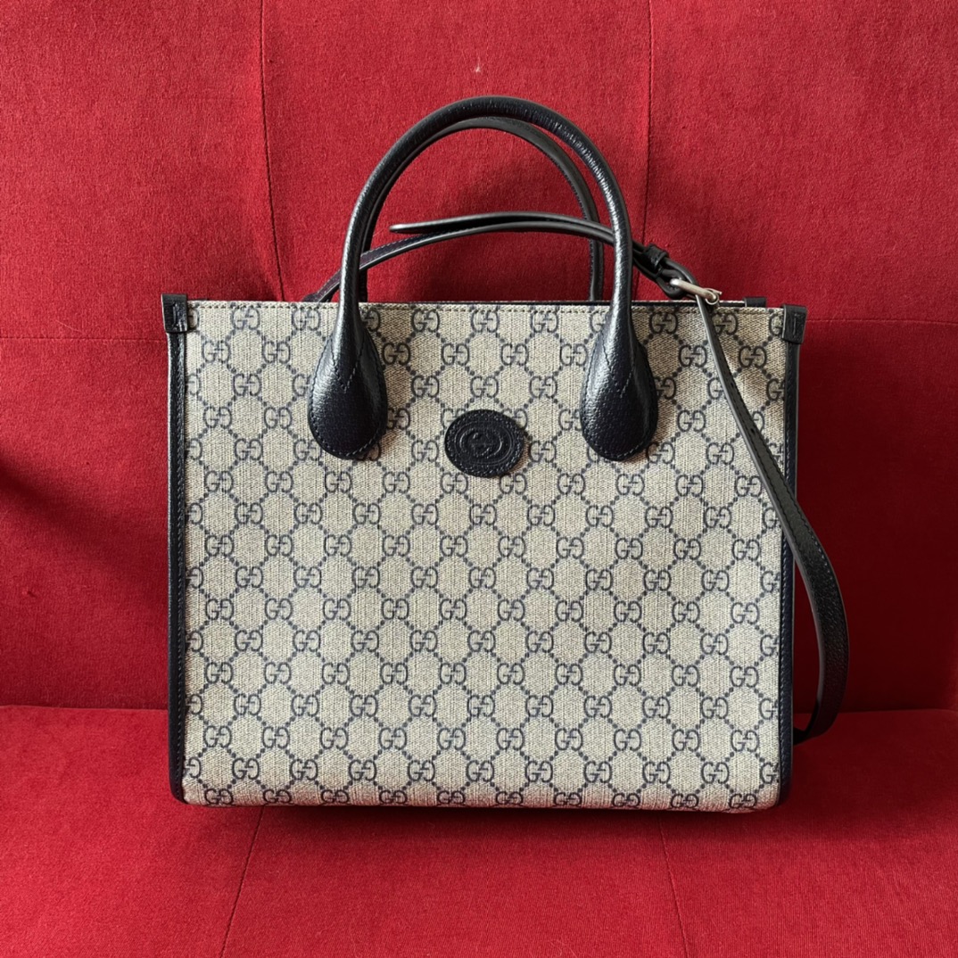 GUCCI палатняная сумка-тот з дзвюма ручкамі, здымным рамяшком і пярэдняй кішэняй