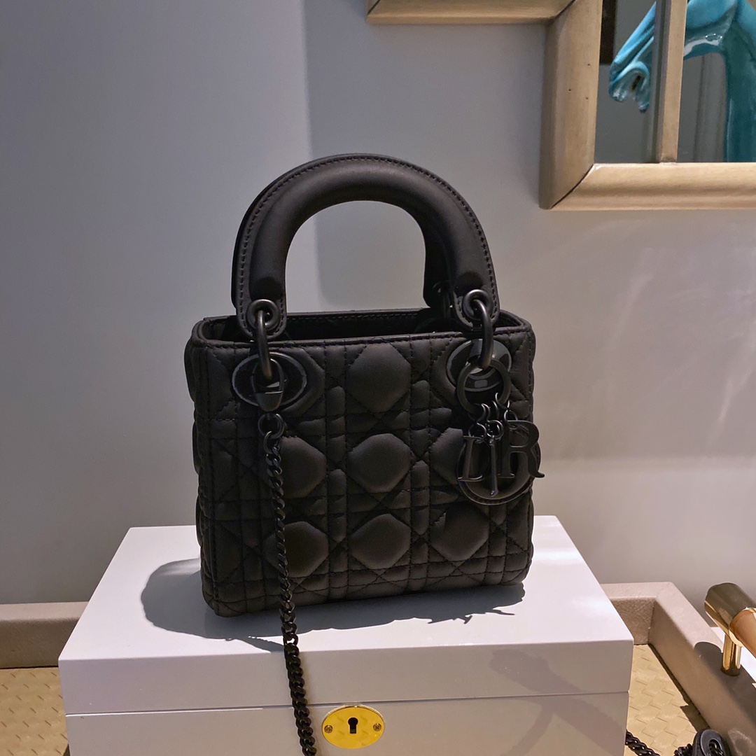 Dior Lady Handbags Crossbody & Shoulder Bags Designer 1:1 Replica
 Black Frosted